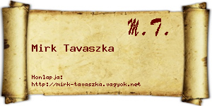 Mirk Tavaszka névjegykártya